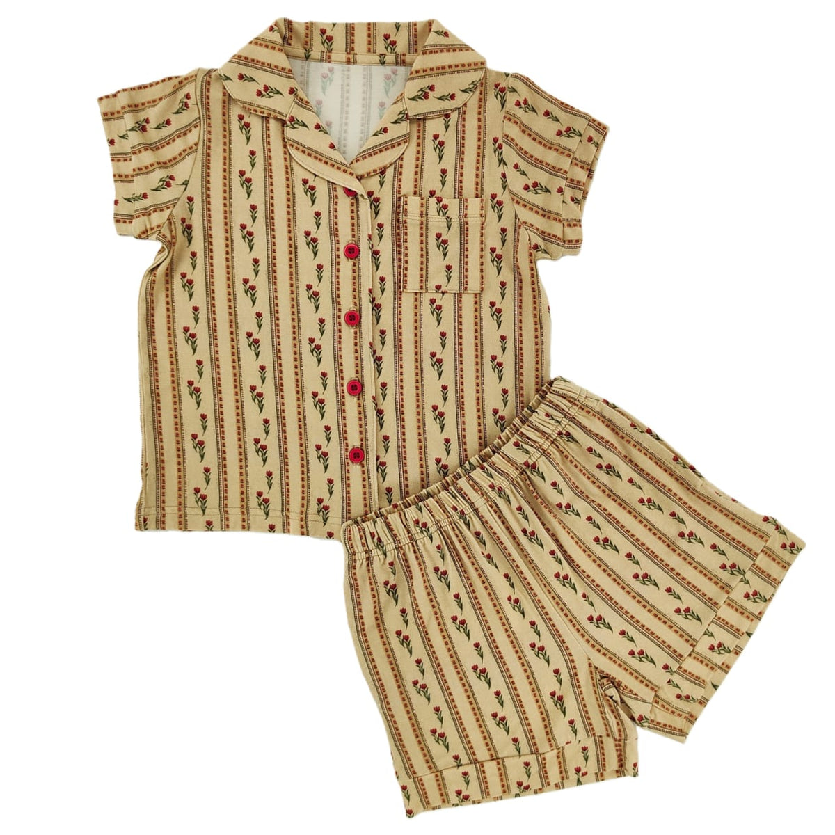 Floral Heirloom Bamboo Short Button Up Set
