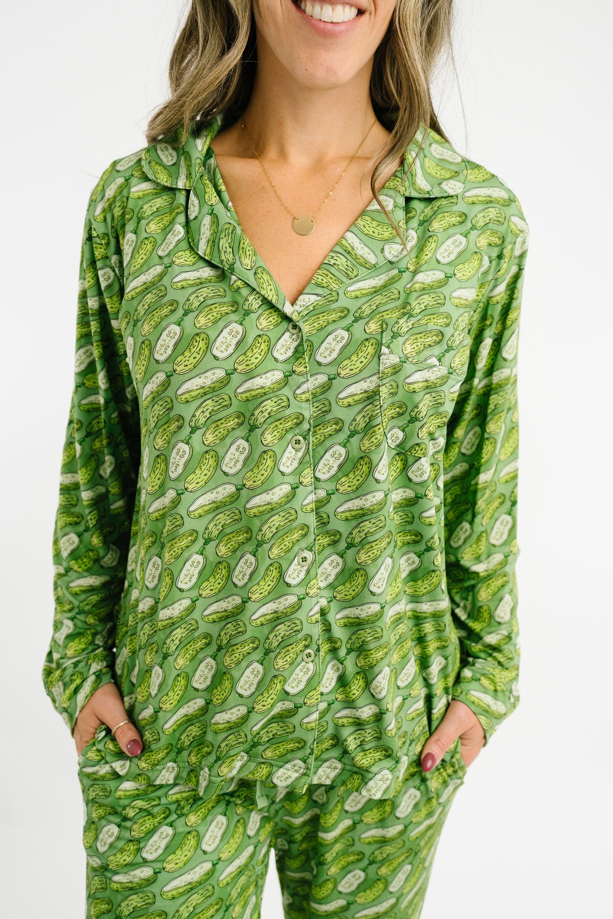 Pickle Women's Button Up Long Sleeve Set