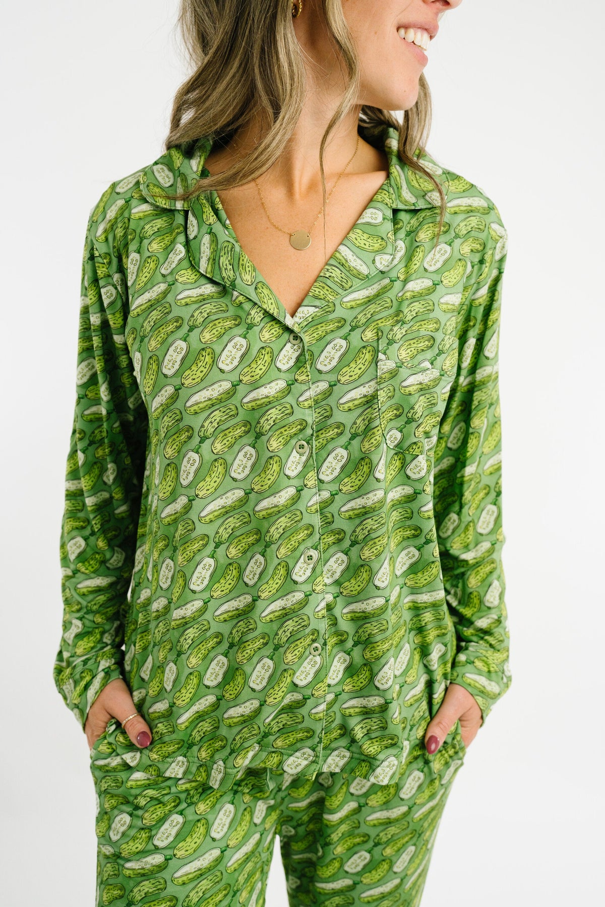 Pickle Women's Button Up Long Sleeve Set