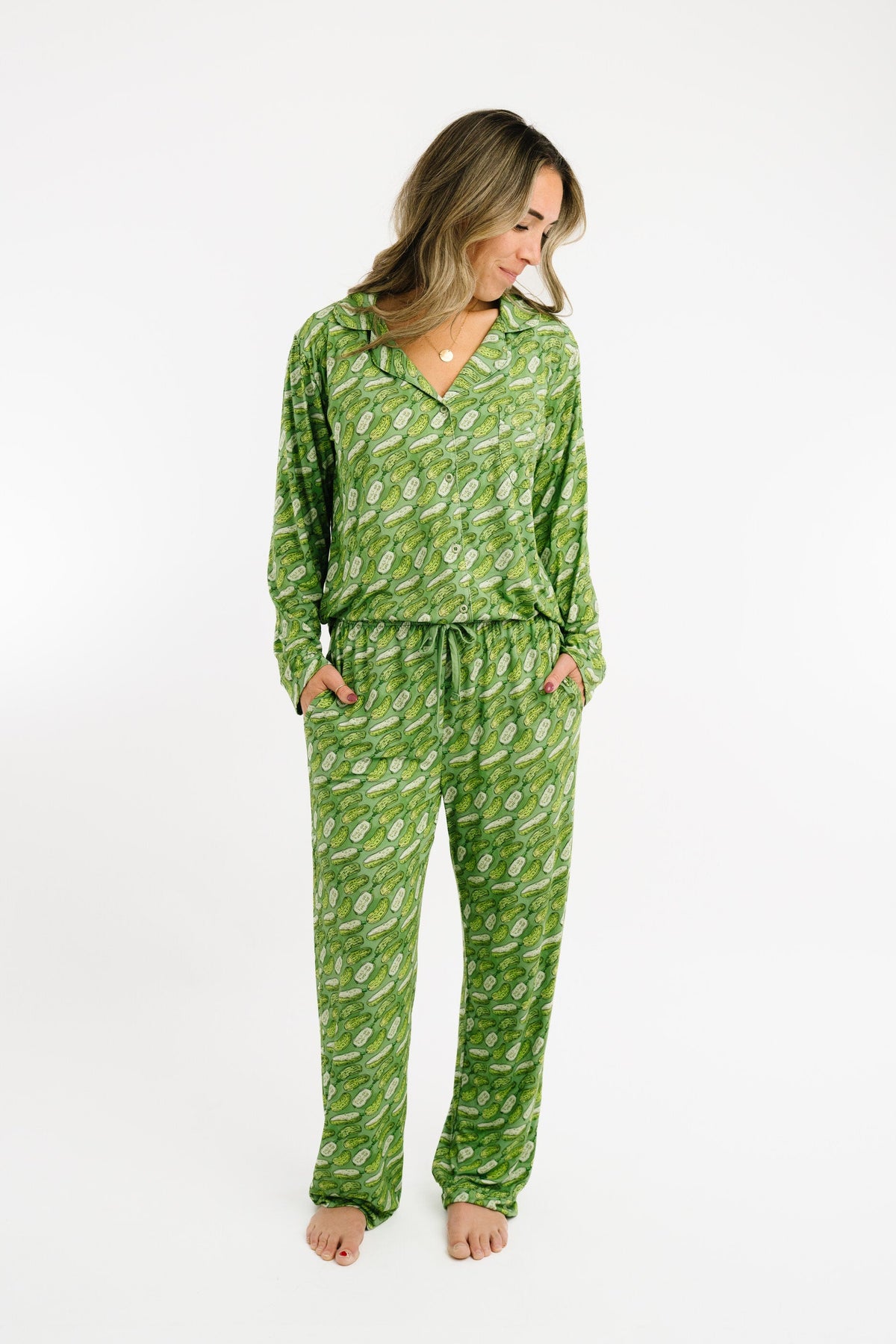 Pickle Women's Button Up Long Sleeve Set