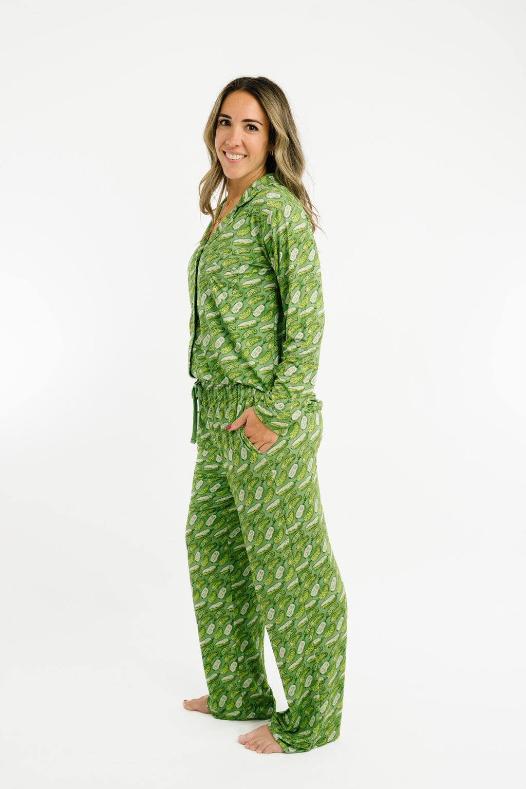 Pickle Women's Button Up Long Sleeve Set
