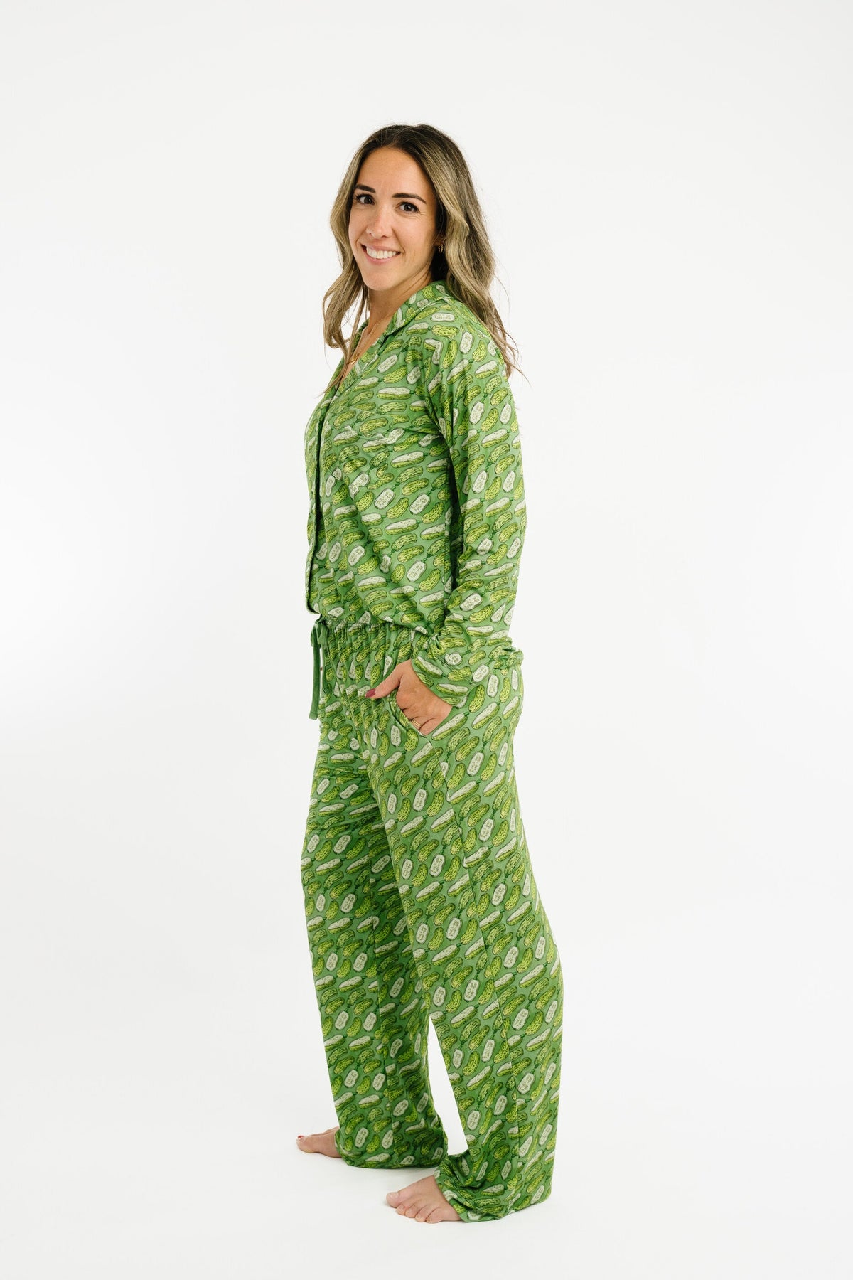 Pickle Women's Button Up Long Sleeve Set