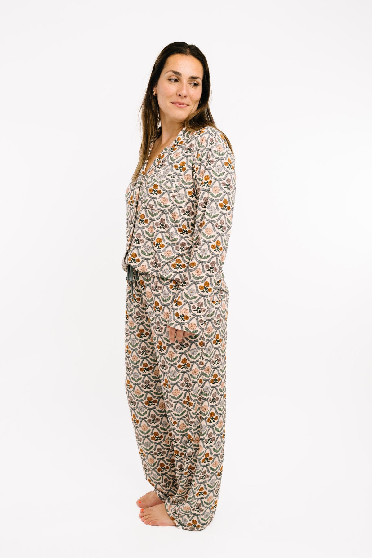 Cottage Bow Women's Button Up Long Sleeve Set