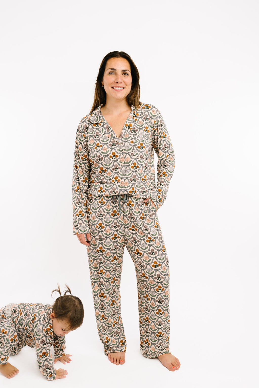 Cottage Bow Women's Button Up Long Sleeve Set