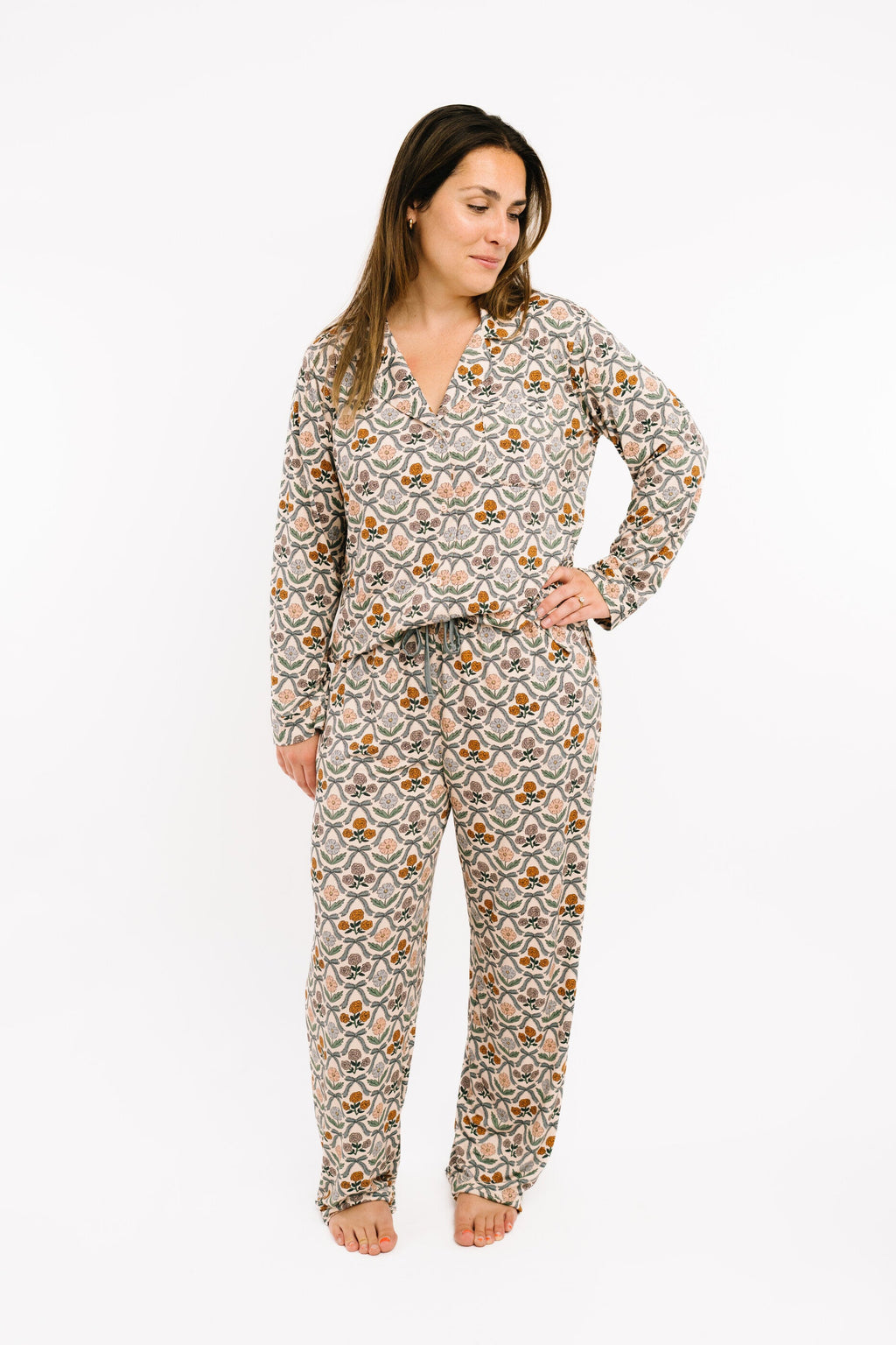 Cottage Bow Women's Button Up Long Sleeve Set