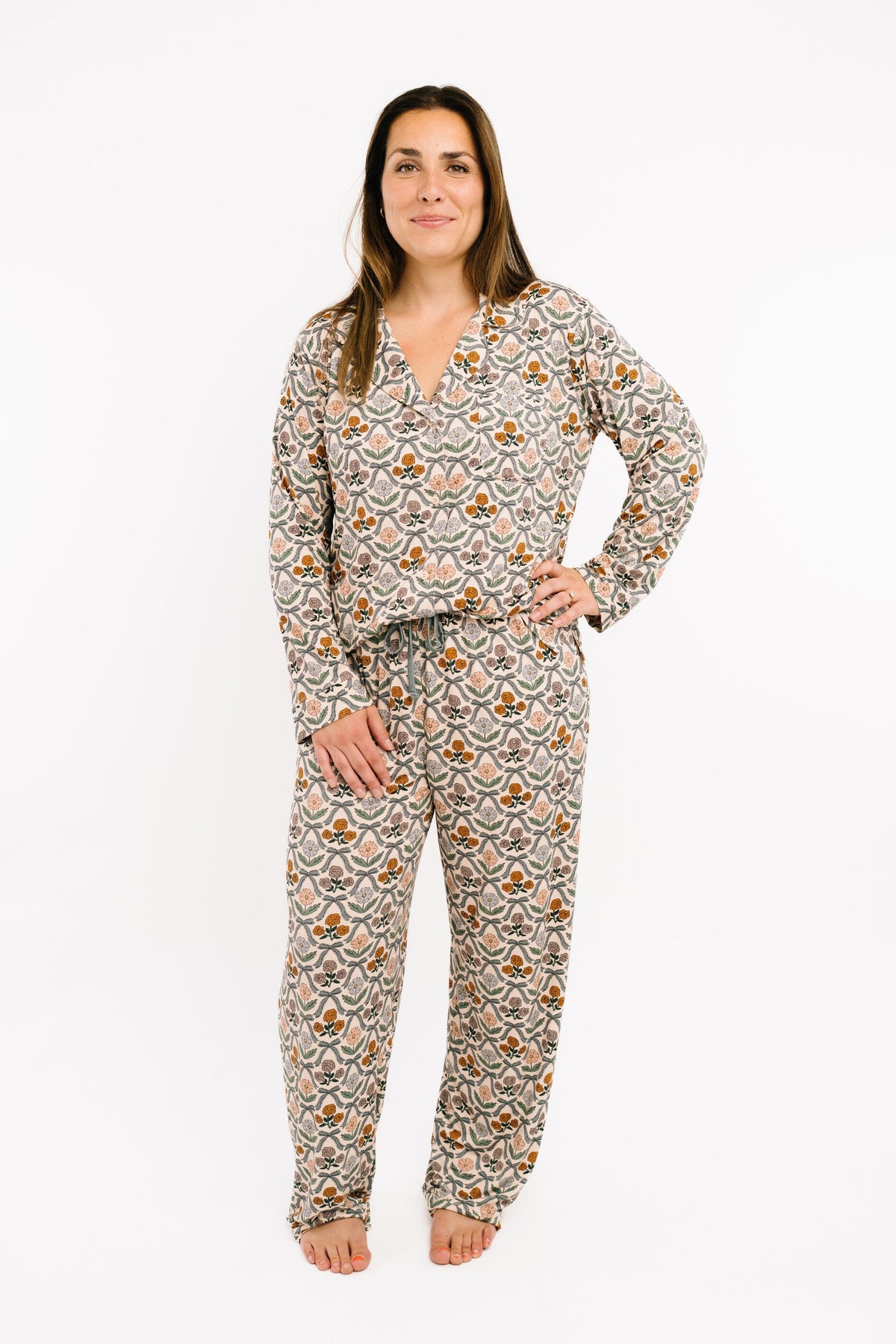 Cottage Bow Women's Button Up Long Sleeve Set